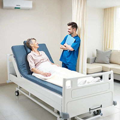 Hospital Bed Mattress, 300 lbs Load, Long Term Care Pressure Redistribution Medical-Grade Dual Layer Foam Mattress, Waterproof for Bedsore Treatment Nursing Homes and Home Care, 34 x 76 x 3.5 in