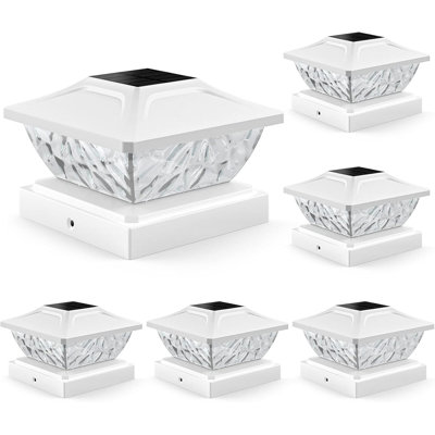 6 Pack Solar Post Cap Lights - 2 Modes Waterproof Solar Fence Post Lights For 4X4 4.5X4.5 5X5 Deck Garden Posts Decor