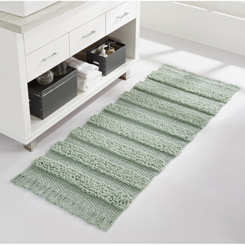Savannah Cotton Fringe Runner Runner, 24" x 60", Sage