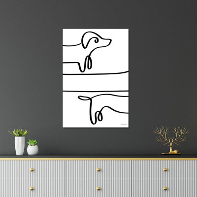 One Line Dachshund - impression non encadrée