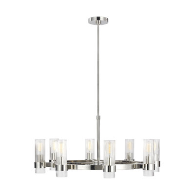 8 - Light Dimmable Wagon Wheel Chandelier