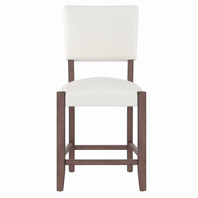 Ensemble de 4 tabourets de bar Mid-Century de 40,4 po avec dossier, tabourets de bar rembourrés en lin avec pieds en bois massif pour la salle à manger de l'îlot de cuisine (chaises 4 pièces)