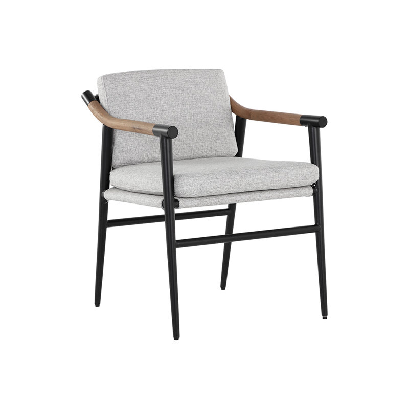 Chaise avec accoudoirs Latanyia en gris