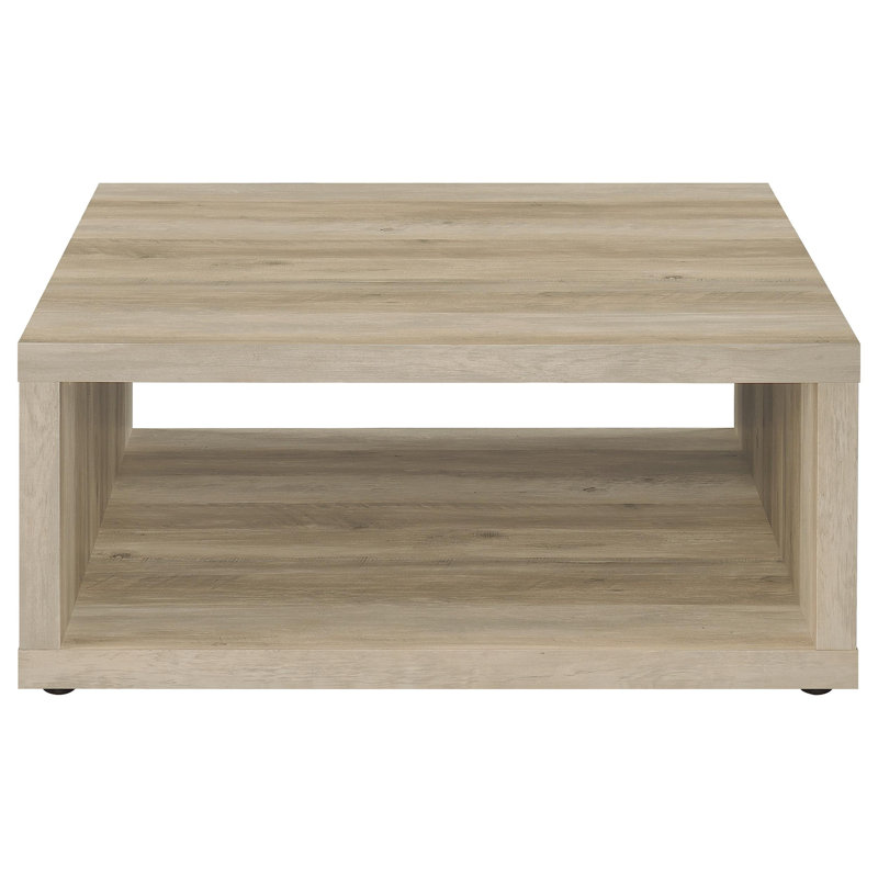 Square Engineered Wood Coffee Table, Beige