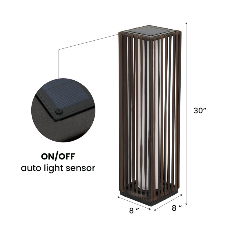 The Water-Resistant Portable Solar Light With Rattan & ABS Light Lampshade