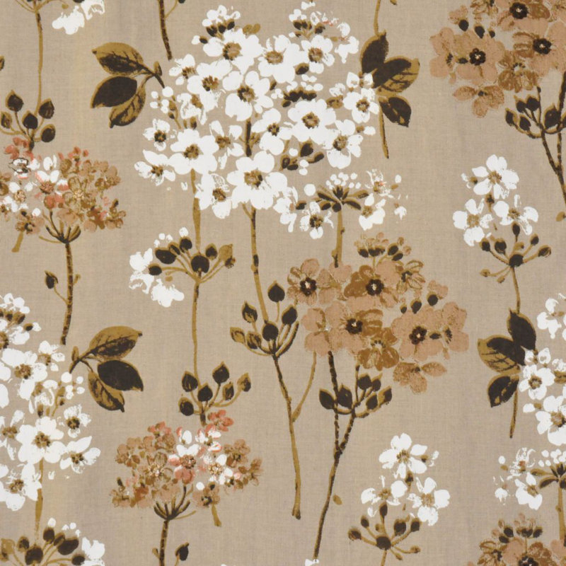 Luxe Floral Fabric, Brown