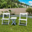 Mobilier d'extérieur pliable Hips, 2 chaises et table rectangulaire blanche pour bistro moderne-614457850