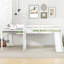 Lit mezzanine simple en L blanc avec glissade - espace de chambre supplémentaire, stable et pratique-125888467