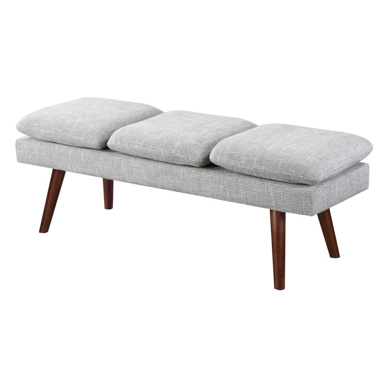 Raynika 54" Mid-Century Bench, Gray