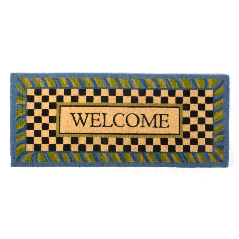 Welcome Periwinkle Entrance Mat, 24" W x 57" L