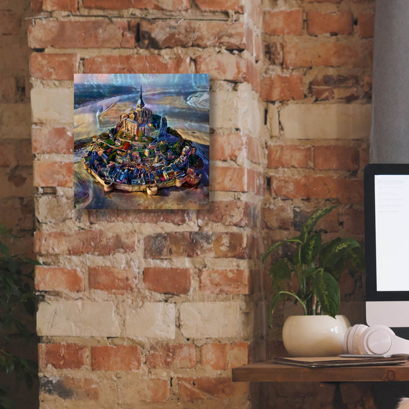 «Normandy France Le Mont Saint Michel» par Pedro Gavidia, art mural sur toile, H 12 po x l 12 po x P 0,75 po
