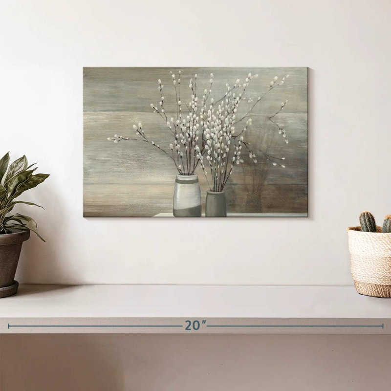 Harnek Willow Still Life Grey Pots I, H 8 po x l 12 po