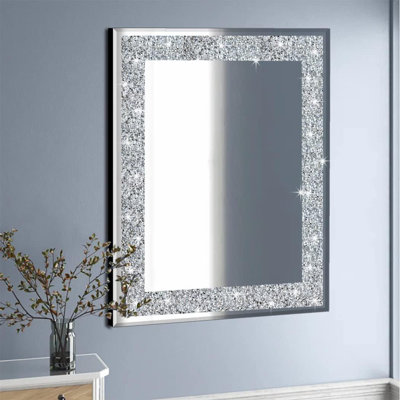 Diamond Rectangular Silver Mirror