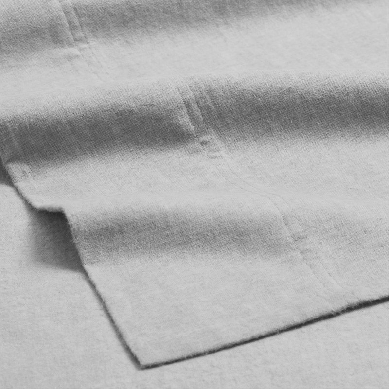 Superior Melange Flannel Cotton Two-Toned Fuzzy Warm Deep Pocket Sheet Set, Twin XL Sheet Set with 1 Pillowcase, Gray