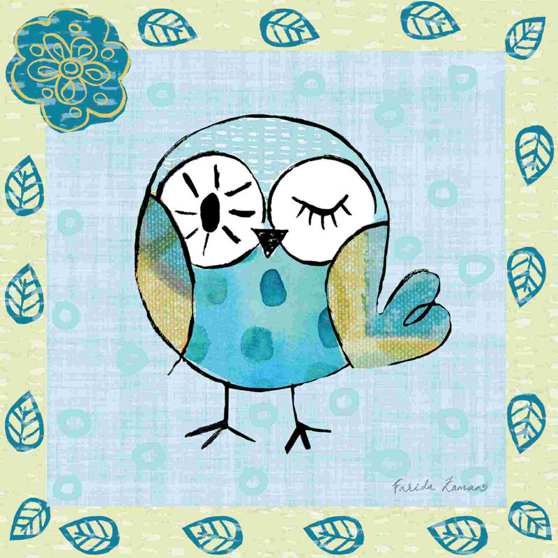 Whimsy Owls I, H 12 po x l 12 po