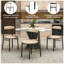 Larue Collection Modern Dining Chair Fabric Seat In Black Steel-1290049191
