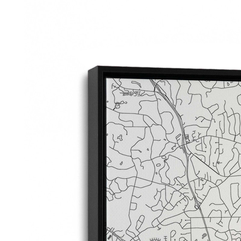 «Atlanta White Map» par Garima Dhawan, impression sur toile, H 32 po x l 24 po, Cadre flottant, Noir