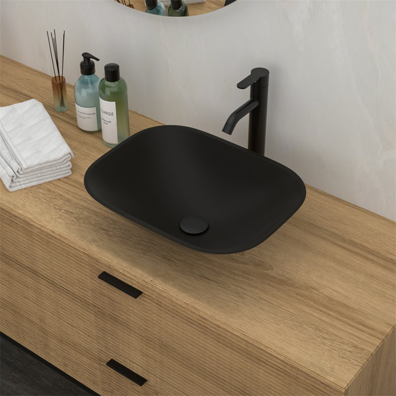 Lavabo de salle de bain vasque en verre trempé avec robinet et bonde escamotable