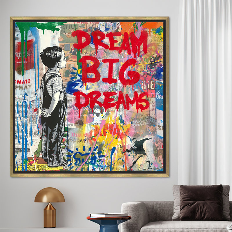 Print on Canvas, 20 cm H x 20 cm W, Framed Print without Mat, Gold