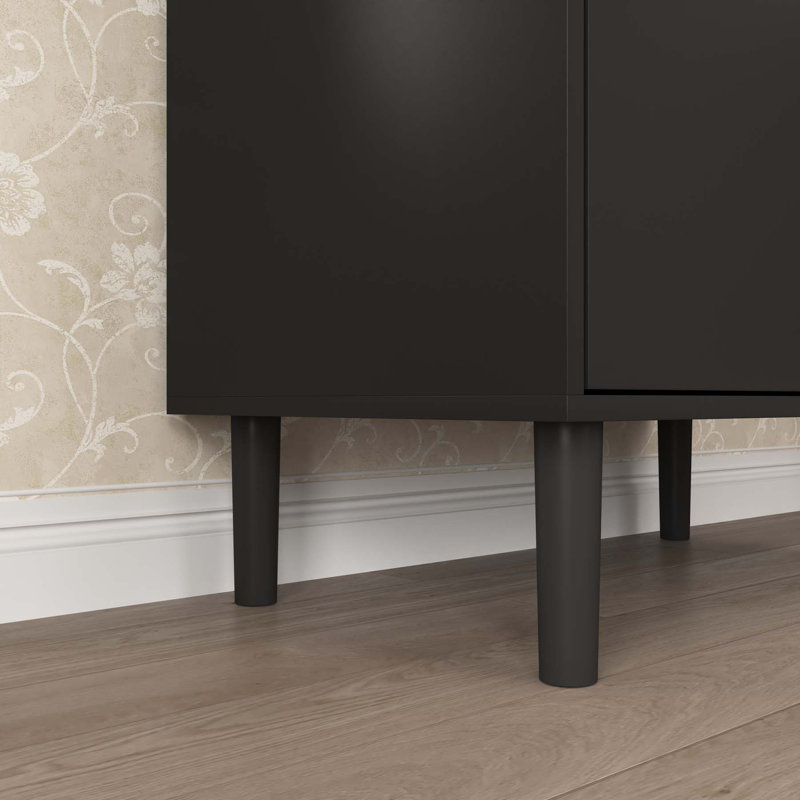 Versatile Tall Storage Cabinet for Multiple Spaces, Offering Ample Storage and Stylish Design., Black