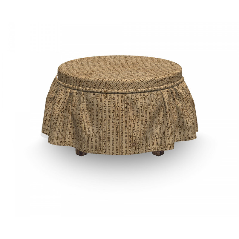 Ensemble de housse pour repose-pieds à coussins carrés de boîte 2 pièces égyptienne ancinet hieroglyphs