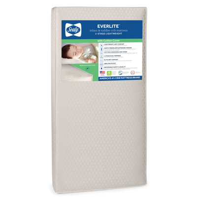 Sealy Baby EverLite 2 Stage Breathable Crib Mattress & Toddler Bed Mattress, GREENGUARD GOLD Certified, Made in USA, 52” x 28”