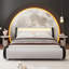 LED Platform Bed Frame With Adjustable Headboard with Wooden Slats, no Box Spring Needed-1089561293-1089561295