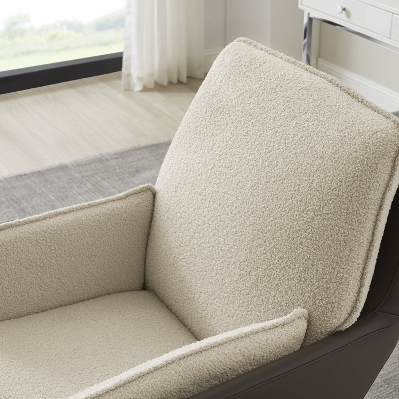 Chaise de travail Anjanetta, Brun, Blanc