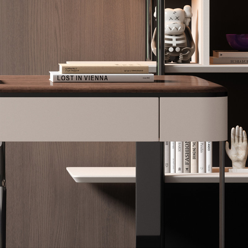 Bureau léger et luxueux de style moderne, H 29,53 po x l 70,87 po x P 25,59 po