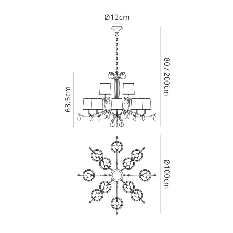 Oney 12 - Light Pendant, Antique Brass