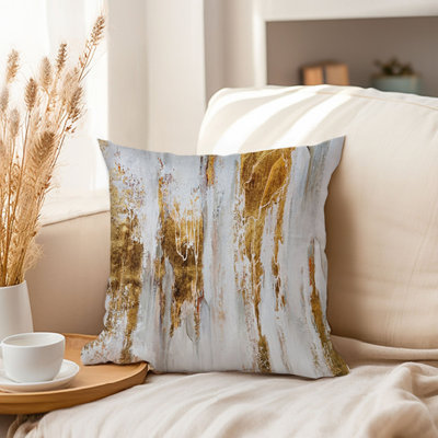 Abstract Gold and Gray Brush Strokes Transitional