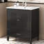 Meuble-lavabo de 30 po avec lavabo, noir rétro, porte à fermeture douce, rangement multiple, tablette en bois de céramique et réglable, tiroir fonctionnel, style autoportant, rangement fonctionnel, noir et évier-129959424
