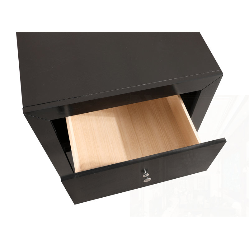 Elegantly Designed Bedside Table, Black