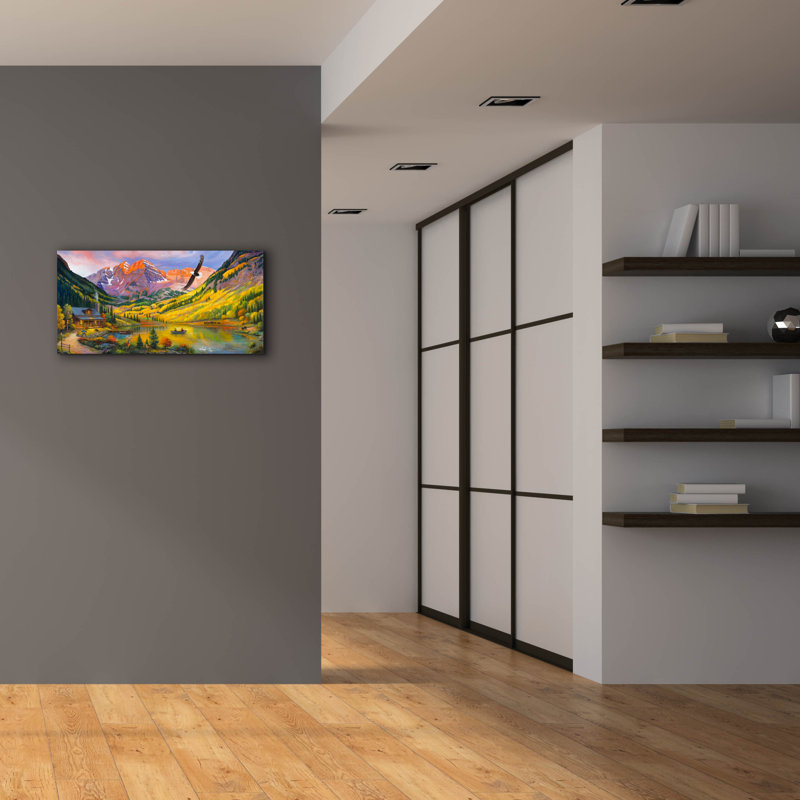 «Rocky Mountain Retreat» par John Zaccheo, art mural sur toile, H 20 po x l 40 po