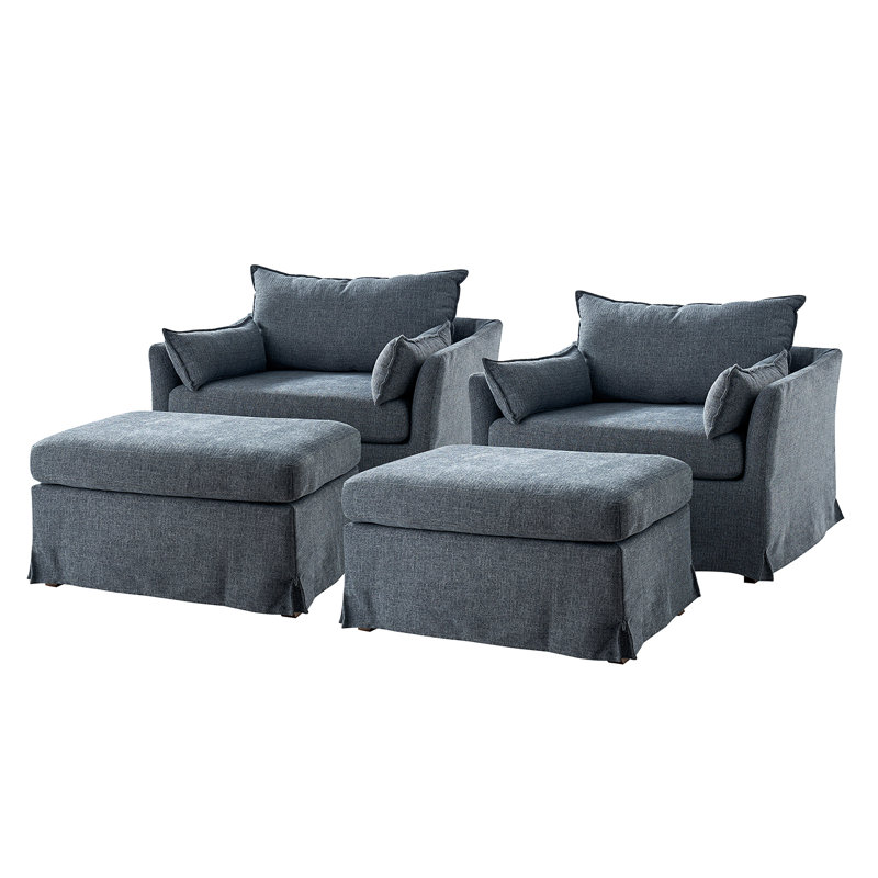 Fauteuil Myesheia Farmhouse, Polyester bleu