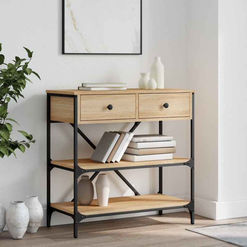 Regnier Console Table, Sonoma Oak, 75cm L x 34.5cm W x 75cm H