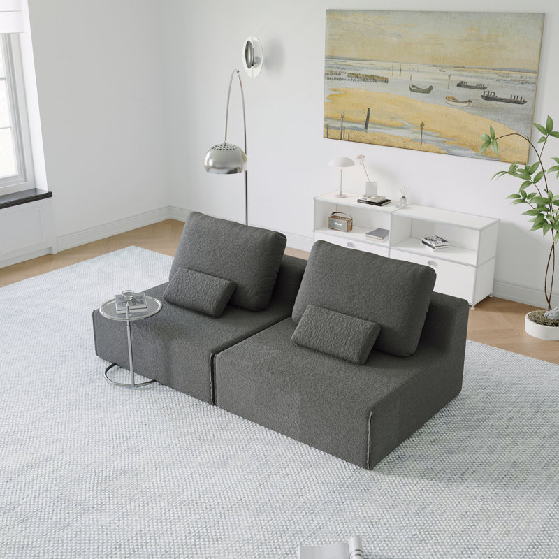 Canapé modulaire surdimensionné Boneless, Gris, 2