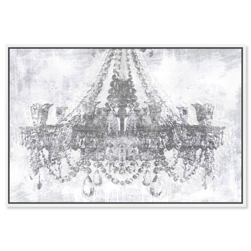 Diamants argentés - Impression sur toile, Cadre blanc, H 20 po x l 30 po
