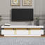 Élégant meuble télé en marbre MDF pour salon moderne avec finition brillante