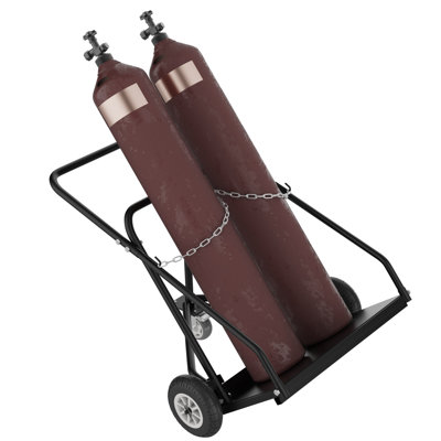 Chariot porte-bouteilles doubles pour soudage YOHKOH, chariot porte-bouteilles d'oxygène-acétylène, usage intensif