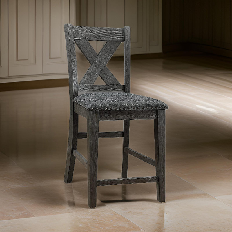 Chaise Carmelle avec dossier haut en X et garniture cloutée, brun