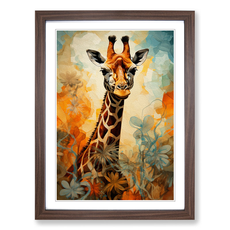 Single Picture Frame Print on Wood, Walnut, 64cm H x 46cm W x 2cm D