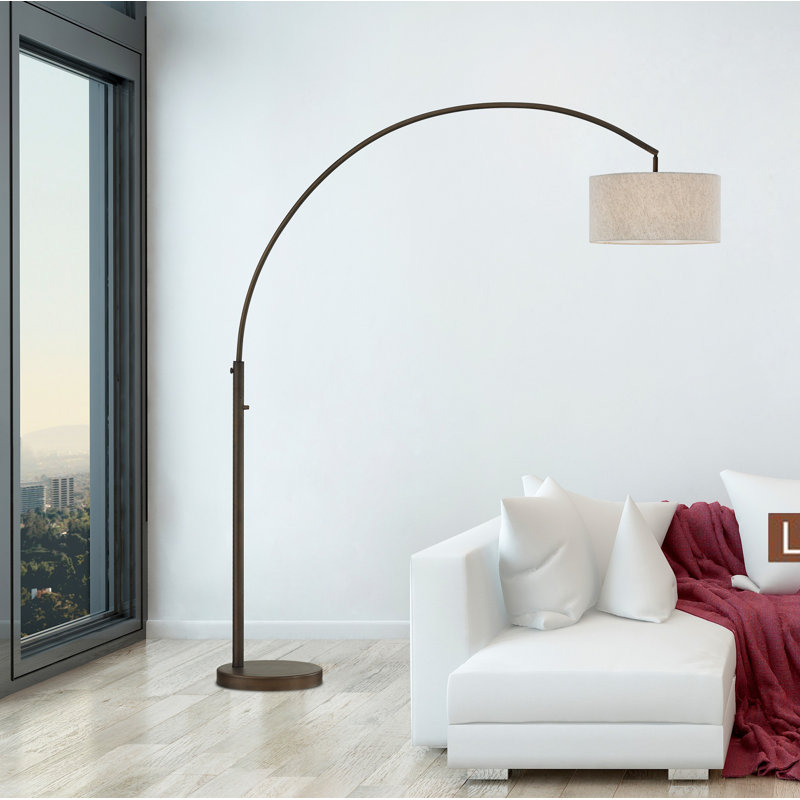 Lampe sur pied arquée 80 po Elena, Bronze antique