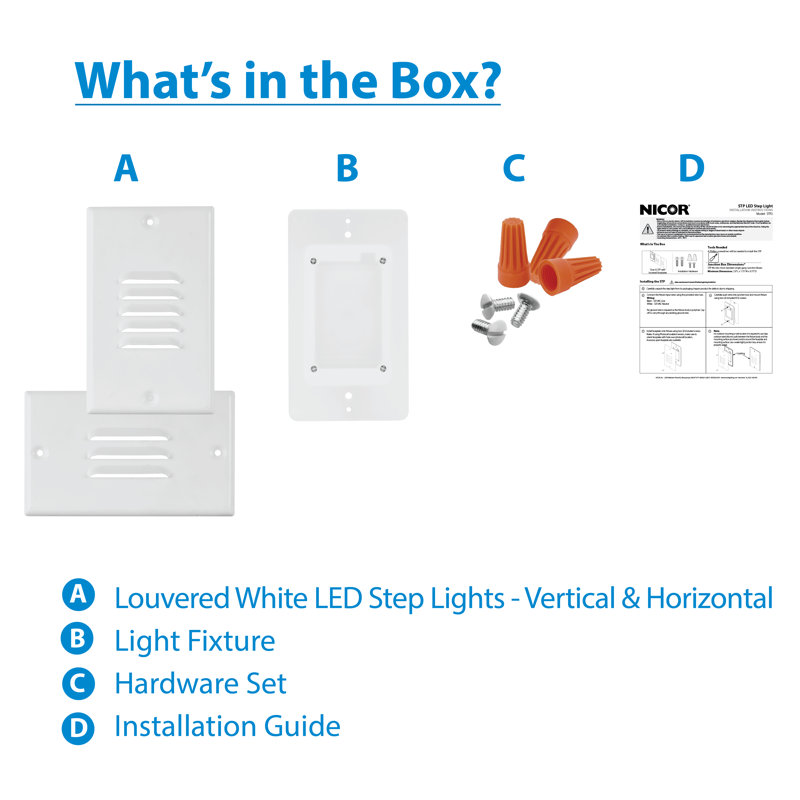 Powder Coated Finish Integrated LED Step Light, White