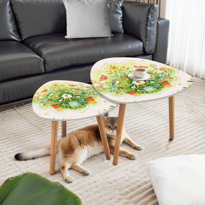 Ensemble de 2 tables basses gigognes Triangle