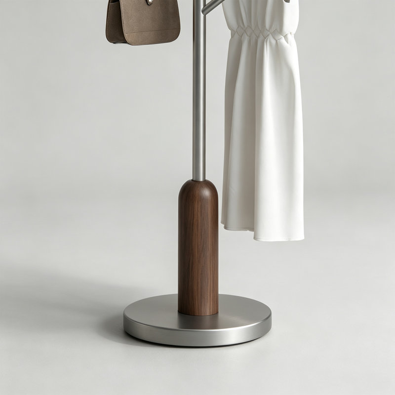 Portemanteau autoportant en bois d'hévéa