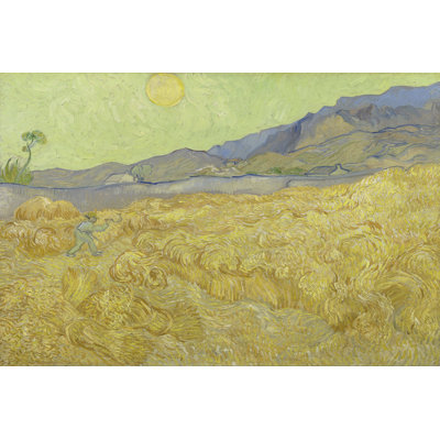 «Kosel Wheatfield With A Reaper On Canvas» par Vincent Van Gogh, reproduction