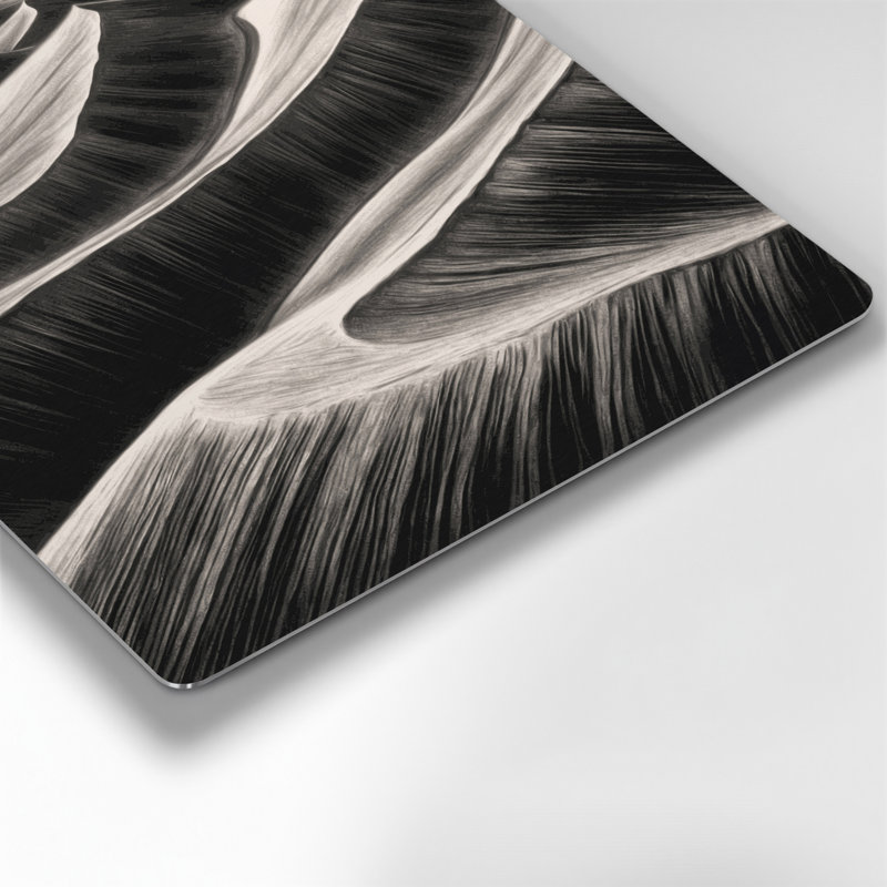 Art mural horizontal gris rayé gris foncé, H 16 po x l 16 po