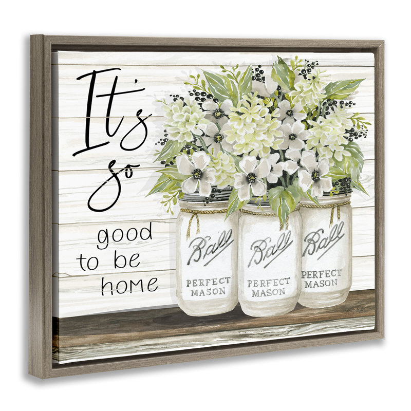«Charmant phrase», art floral encadré sur toile flottante par Cindy Jacobs, Cadre flottant orme Montalcino, H 21 po x l 17 po