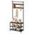 Hall Tree 25.7" Wide with Bench and Shoe Storage, Entryway Bench with Coat Rack Stand, 9 Movable Hooks, Top Bar-514184264
